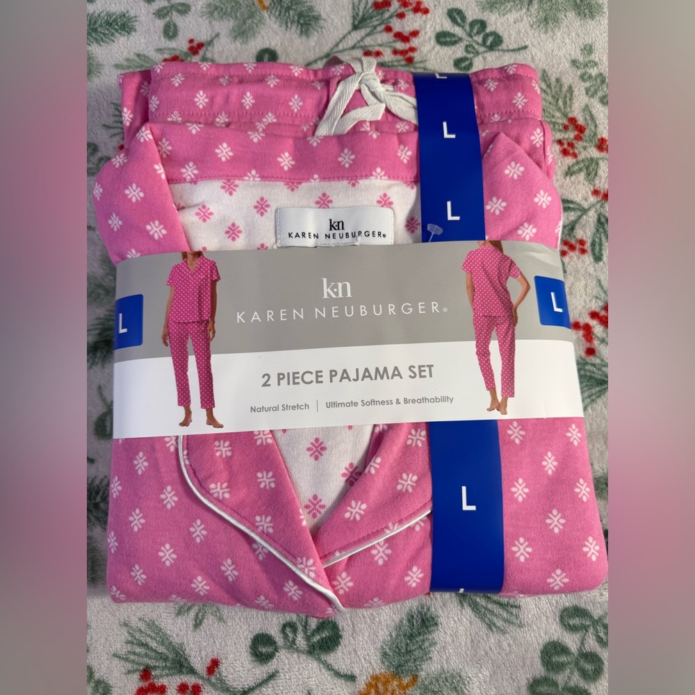 Karen Neuburger Women’s Pink Notch Collar Pajama Set | Size Large | NWT